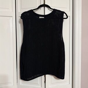 Elegant Black Knit Tank Top